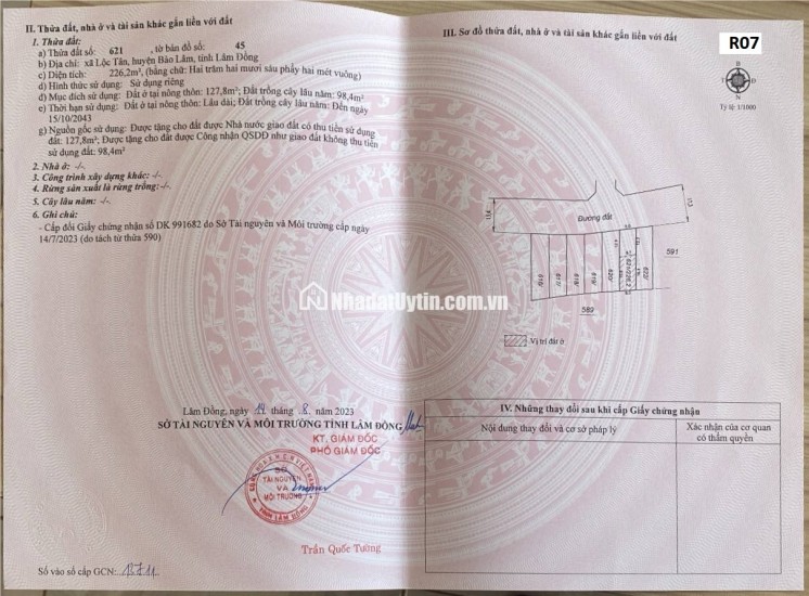 Tôi chính chủ cần bán 1 lô đất mặt tiền đường nhựa 2 làn (28m) Lộc Tân giá hơn 3 tỷ có thương lượng